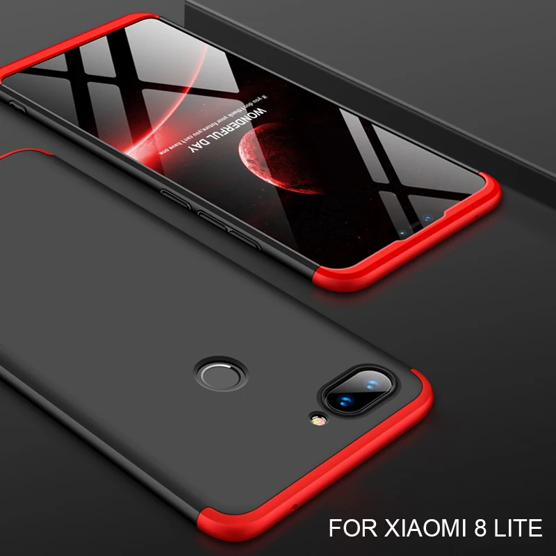 3 в 1 Пластик жесткий полная защита 360 чехол на для xiomi mi 8 lite mi8 сяоми ми лайт ми8 анти