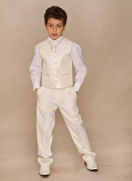 Костюм на заказ костюм из 4 предметов цвета слоновой кости для мальчиков свадьбу