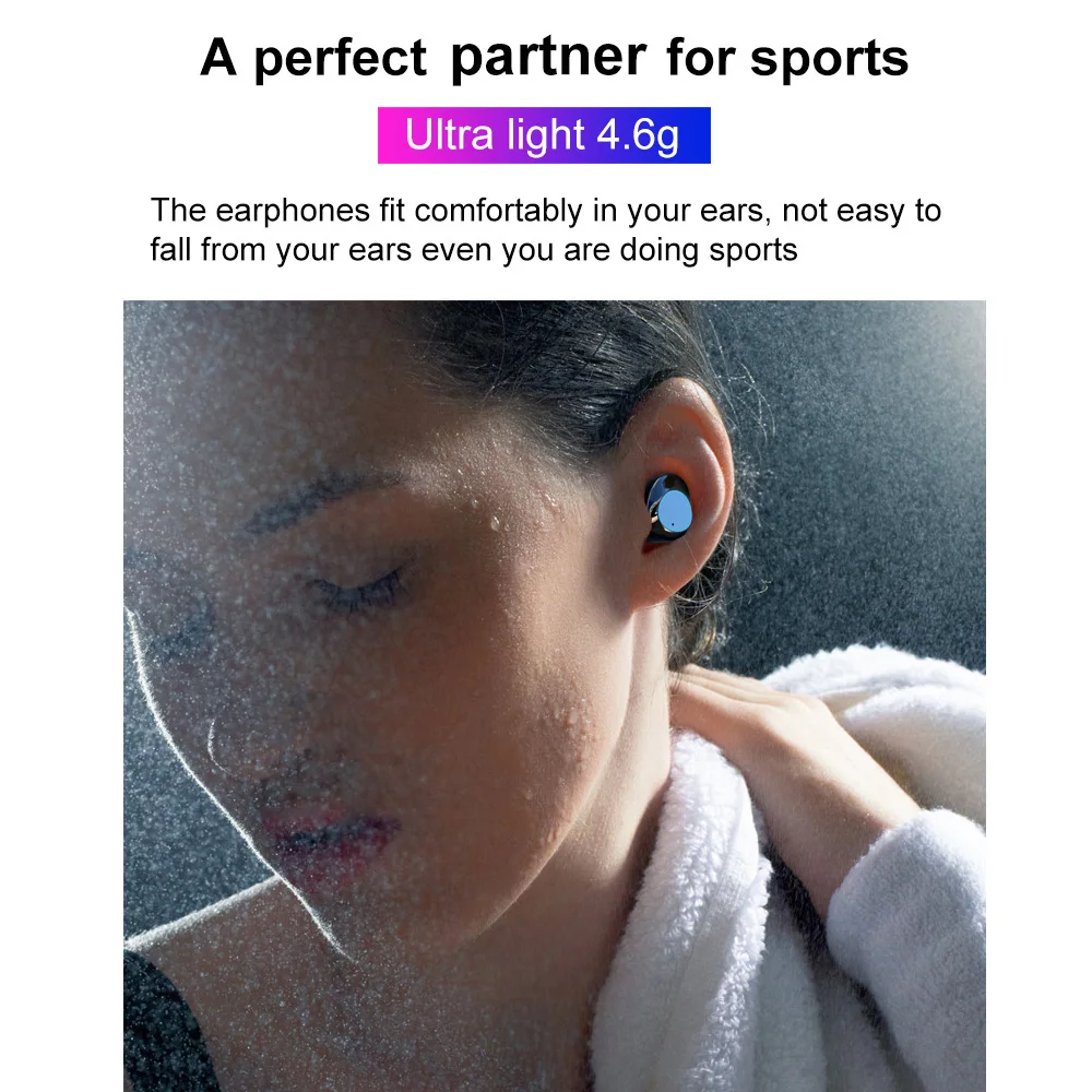 Настоящие беспроводные наушники TWS Bluetooth 5,0 водонепроницаемые спортивные наушники с шумоподавлением гарнитура для Apple iPhone Android