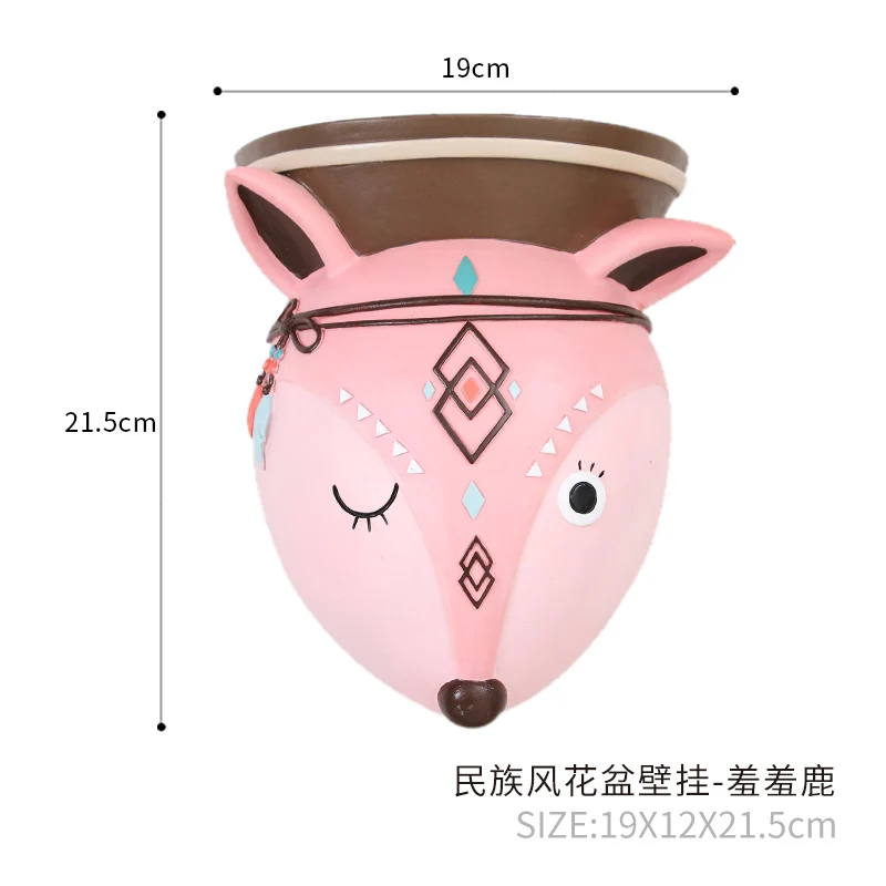deer ROOGO гидропонный цветочный горшок Животное Мультфильм Настенные подвесные украшения Подвесные Растения настольные горшки балкон бонсай-суккулент плантатор - Цвет: deer