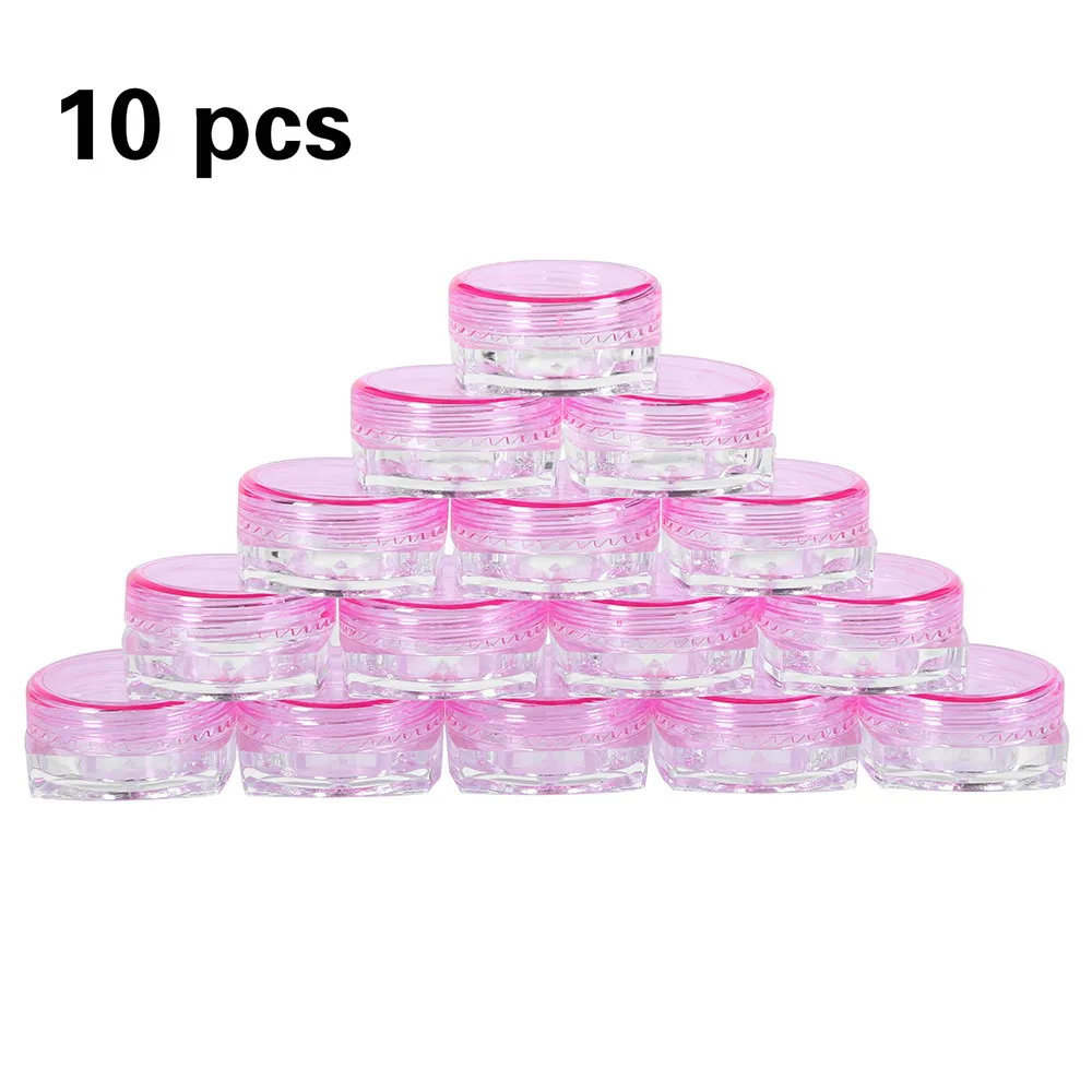 10 pcs pink Пустые контейнеры для косметики, крем для макияжа, лак для ногтей, круглая бутылка для хранения, портативная прозрачная бутылка для воды - Цвет: 10 pcs pink