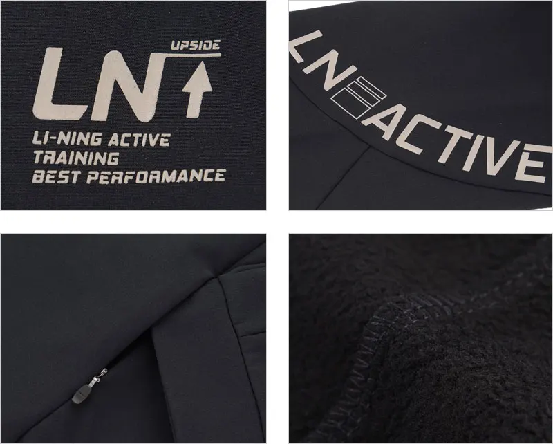 Li-Ning, мужская тренировочная куртка, 3D, облегающая, флисовая, теплая, 91% полиэстер, 9% спандекс, подкладка, спортивное пальто, AJDN165 MWJ2582