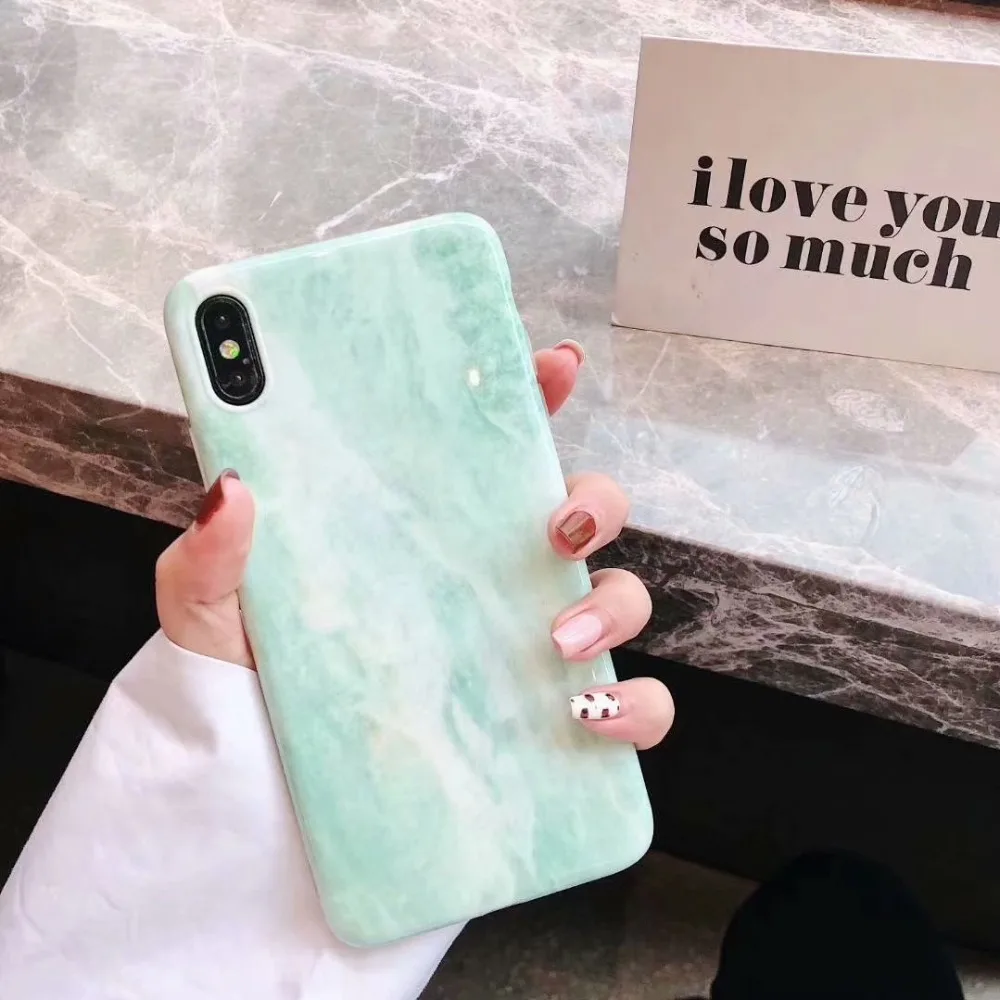 Роскошный Мраморный глянцевый чехол для iphone XR силиконовый мягкий телефона 6 S 7 8