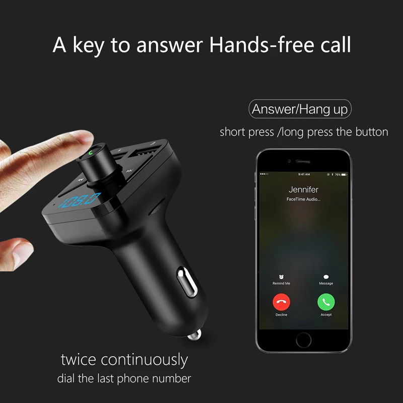 Автомобильный комплект громкой связи YASOKROBluetooth FM передатчик MP3 музыкальный плеер