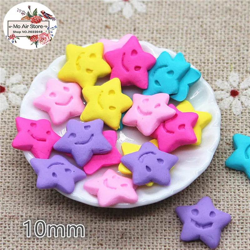 Smile star candy 20 шт. 10 мм Полимерная глина с плоским основанием кабошон миниатюрная