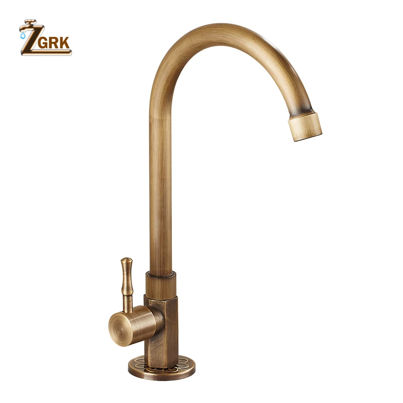 single cold water faucet copper antique style kitchen taps 360 swivel balcony outdoor sink faucet free global shipping