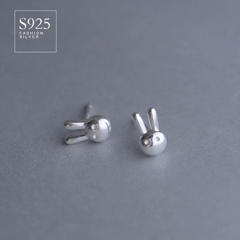 

925 sterling svcute rabbit skull modeling small rabbit earrings anti-allergic earrings for women gifts spot wholesale