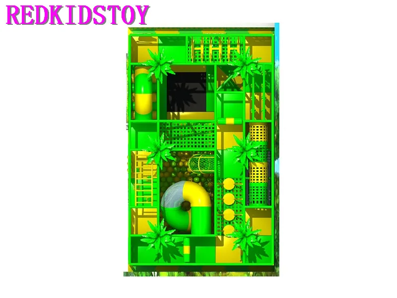 値段 プレミアム品質のために設計され顧客からチリジャングルをテーマにした 3 階屋内遊び場スパイラルチューブスライド