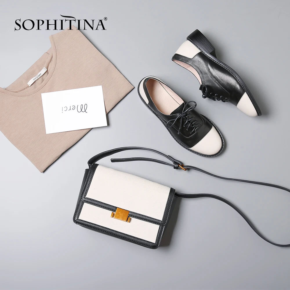 SOPHITINA/Новые повседневные женские туфли-лодочки весенние туфли из натуральной кожи с круглым носком на шнуровке модные туфли-лодочки ручной работы с перекрестной шнуровкой г. SO70