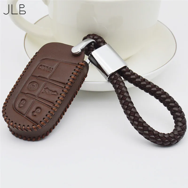 Brown 5 buttons Удаленной машине ключ чехол для Dodge Зарядное устройство Dart Challenger Durango Jeep Grand Cherokee Chrysler для Fiat для ключей для автомобиля брелок - Название цвета: Brown 5 buttons