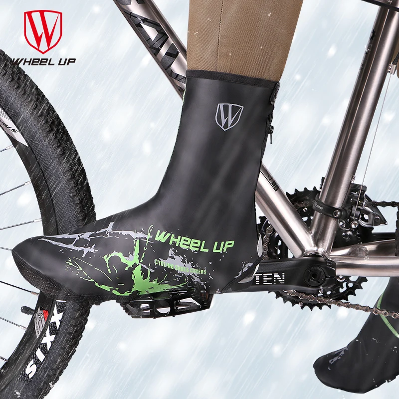 Новинка зимние водонепроницаемые чехлы из ПУ для велосипедной обуви WHEEL UP