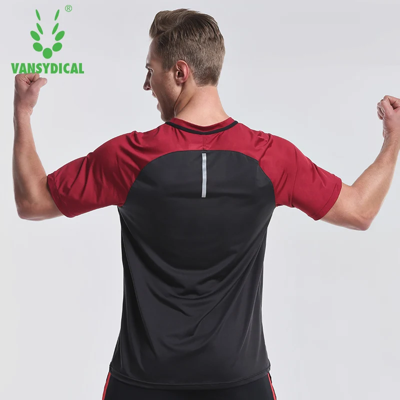 Vansydical мужские шорты для бега тренировки Trainning футболка Баскетбол Фитнес тренажерный зал Спортивная Бегущий человек футболки v-образным вырезом топы