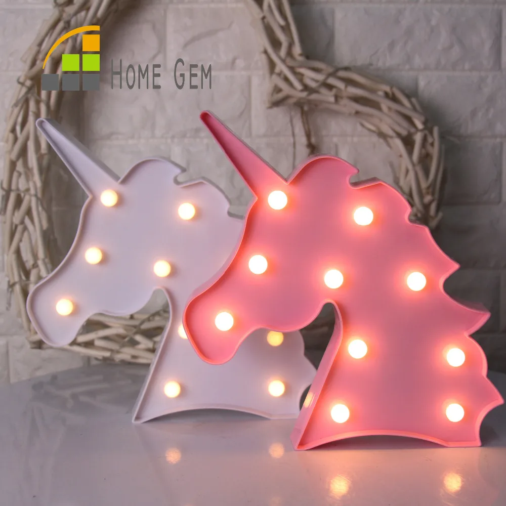 Светодиодный пластиковый ночник в форме единорога 12 дюймов комнатный светильник