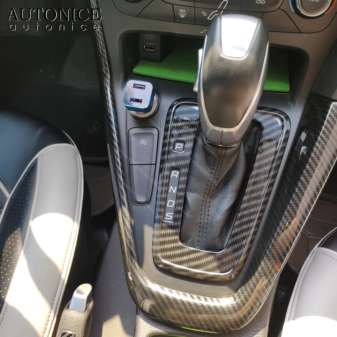 Для Ford Focus MK3 2015 2018 AT LHD углеродное волокно Цвет ABS внутренняя панельная Накладка
