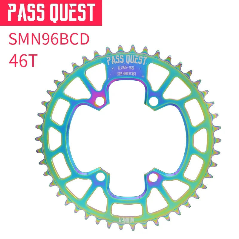 Pass Quest горная велосипедная круглая цепь 96BCD MTB велосипед шатун алюминиевая Звездочка титановое покрытие M7000/M8000/M9000 использование - Цвет: BCD96 46T