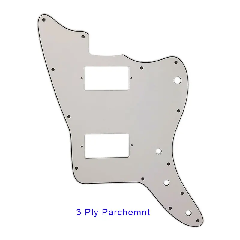 Pleroo пользовательские гитарные части-для США Jazzmaster гитарная накладка с PAF хамбакером без мостовых отверстий и верхнего рога - Цвет: 3Ply Parchment