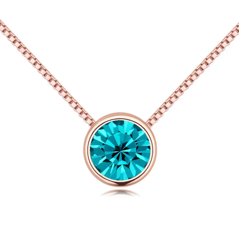 Женская Цепочка с кристаллами Сваровски круглой подвеской|drop necklace|fashion necklacenecklace