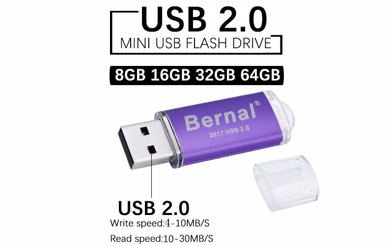 Bernal высокоскоростные USB 2.0 flash drive флэш- диск USB- кабель pendrive 8 гб памяти металла до 32 гб, 64 гб USB- флешки pendrives включать usb flash drive