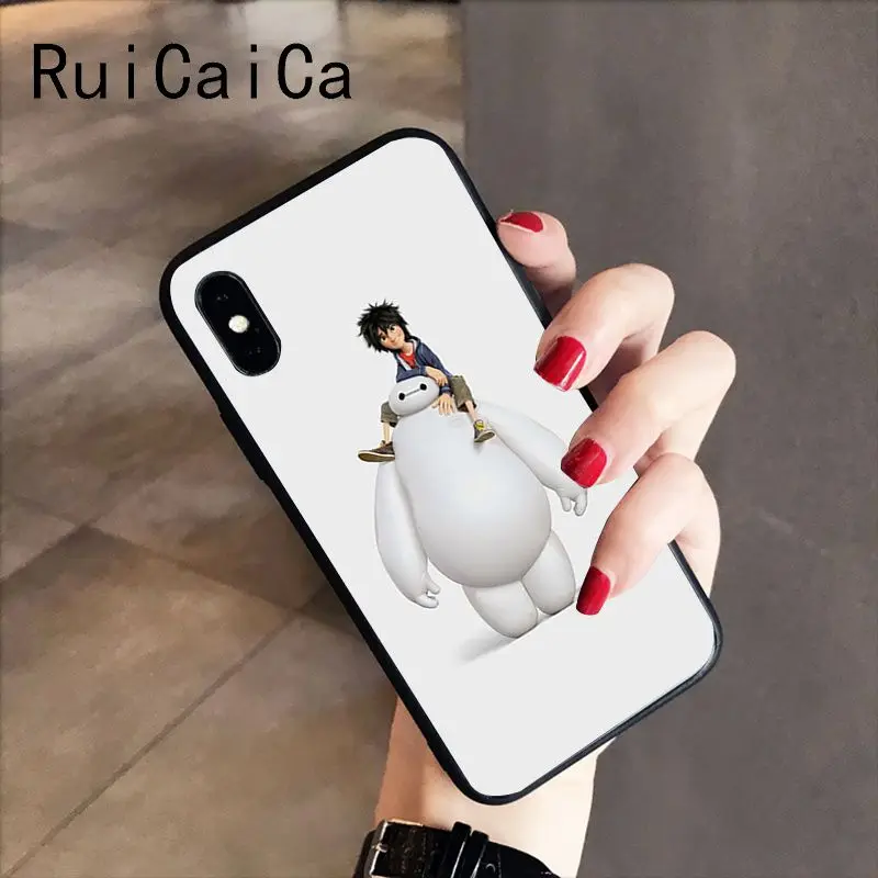 RuiCaiCa Baymax большой чехол с героем черный мягкий для телефона iPhone 8 7 6 6S 6Plus X XS MAX 5 5S SE