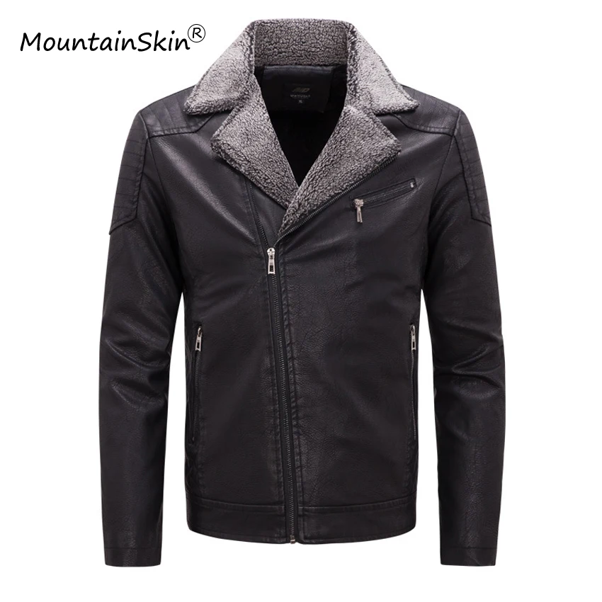 Mountainskin 2020 Мужские Зимние Куртки из искусственной кожи теплое плотное Мужское