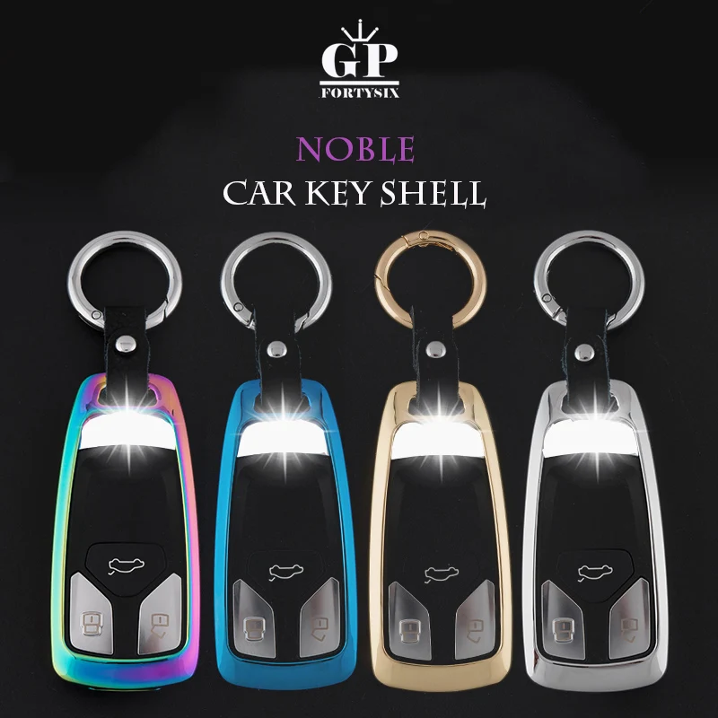GPFORTYSIX цинковый сплав кожаный автомобильный чехол для брелка с ключом AUDI A4 B9 Q5 Q7 TT