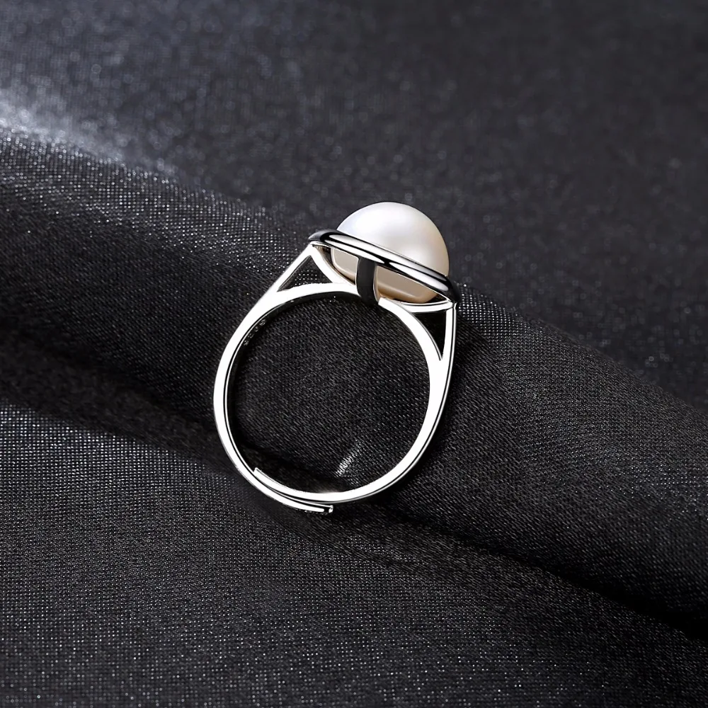 Pure 925 Sterling Silver Jewelry Freshwate Pearl Rings for Women Elegant Round Natural Adjustable Wholesale Gift Wedding | Украшения и
