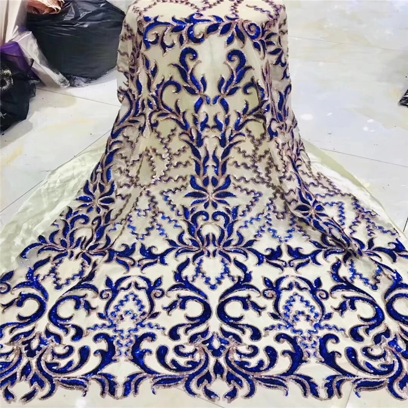 Tollola High Quality African Lace Fabric Net 2019 French Tulle With Sequins Nigerian For Wedding | Дом и сад