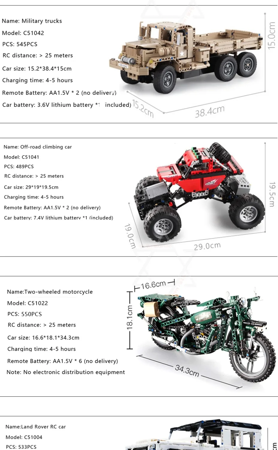 Buliding Блок RC Car Technic 1586 шт. CADA F1 и Bugatti Супер гоночный автомобиль функция электрической мощности для сбора