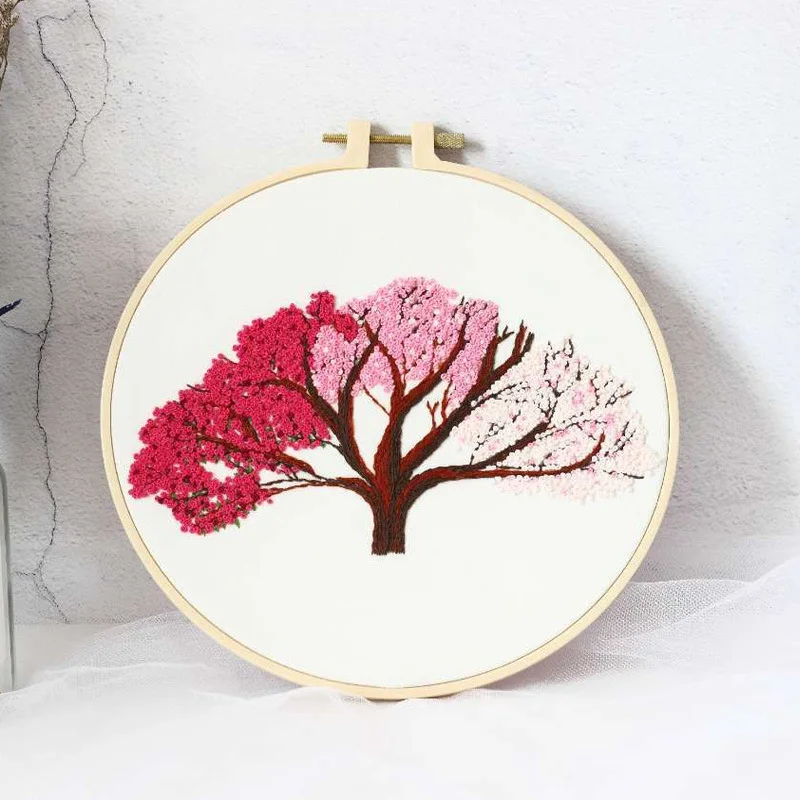 Новый DIY цветок дерева вышивка Наборы ручной рукоделие наборы для вышивки