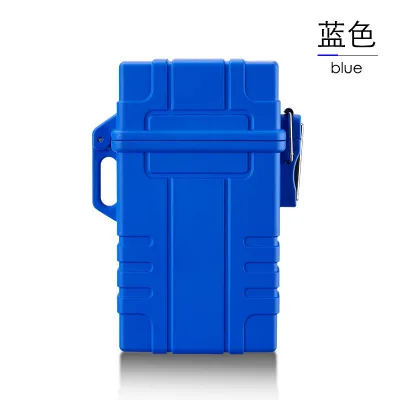 Blue Водонепроницаемый футляр для сигарет с электронная USB Зажигалка военный 20 шт держатель для сигарет контейнер Вольфрамовая плазменная дуговая зажигалка - Цвет: Blue
