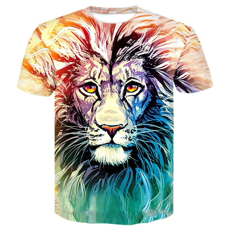 Brand 3D T-shirt Animal Wolf Lion Shirt Camiseta 3d T Men Funny Shirts Mens Clothing Casual Fitness Tees Tops tshirts | Мужская одежда