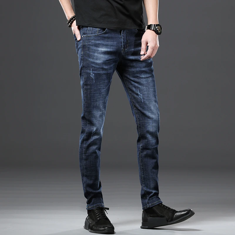 Jantour 2020 новые мужские классические джинсы Брендовые прямые Homme облегающий модный