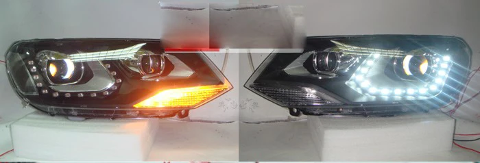2 шт. автомобильный Стайлинг для фар Touareg2011 2012 2013 2014 фары DRL Объектив Двойной Луч H7