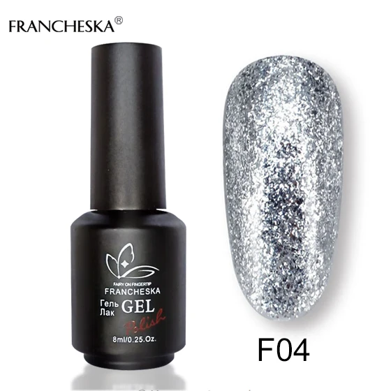 8ml platinum gel F04 Francheska жидкая фольга для ногтей праймер для ногтей под гель-лак топ без липкого слоя гель лак с блестками топ и база для ногтей топ гель гель лаки для ногтей распродажа - Цвет: 8ml platinum gel F04