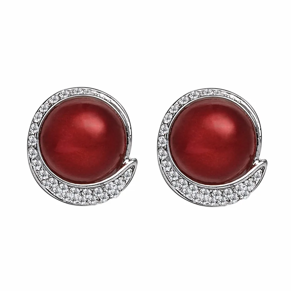 EVBEA красные серьги клипсы античные не пирсинг Искусственные для женщин ушей|clip on