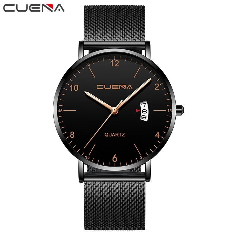 Black Rose Needle Мужские деловые мужские часы модные классические образцы Reloj кварцевые наручные часы из нержавеющей стали мужские часы relogio masculino подарок - Цвет: Black Rose Needle