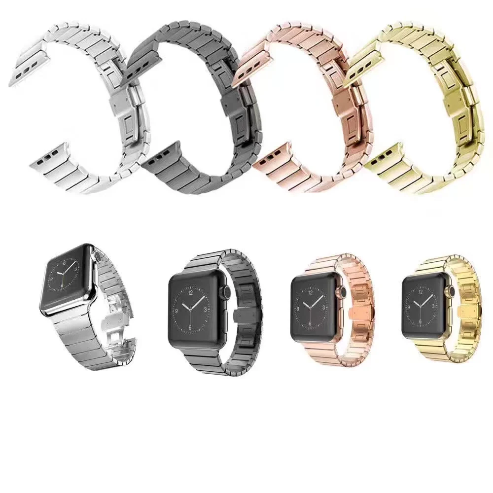 Ремешок для часов с застежкой-бабочкой iWatch 4 40 мм 44 38 42 звеньевой браслет из