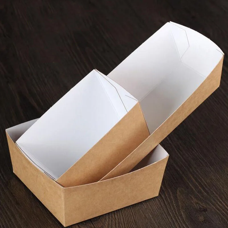 600 шт./лот одноразовая крафт бумага чашка для картофеля фри Экологичная жареная