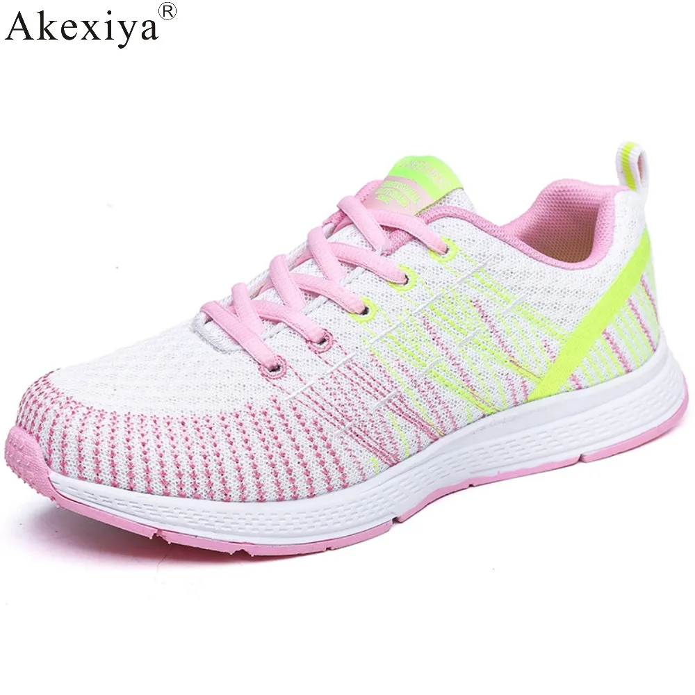 Akexiya белые кроссовки женская обувь для бега на плоской подошве коллекция 2019 года