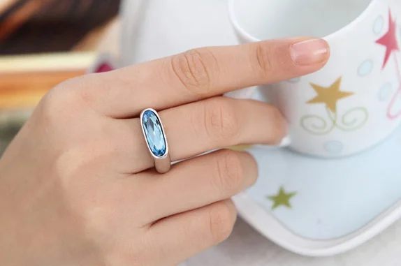 Модные синие туфли с украшением в виде кристаллов от Swarovski Женский Серебряный