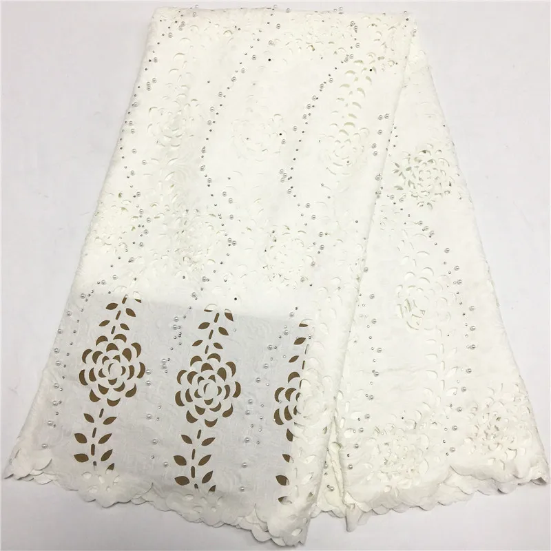 2018 Soft African Lace Fabric High Quality Swiss Voilem 5Yards Cotton Voile Beads For Wedding 4YPL1-1 | Дом и сад