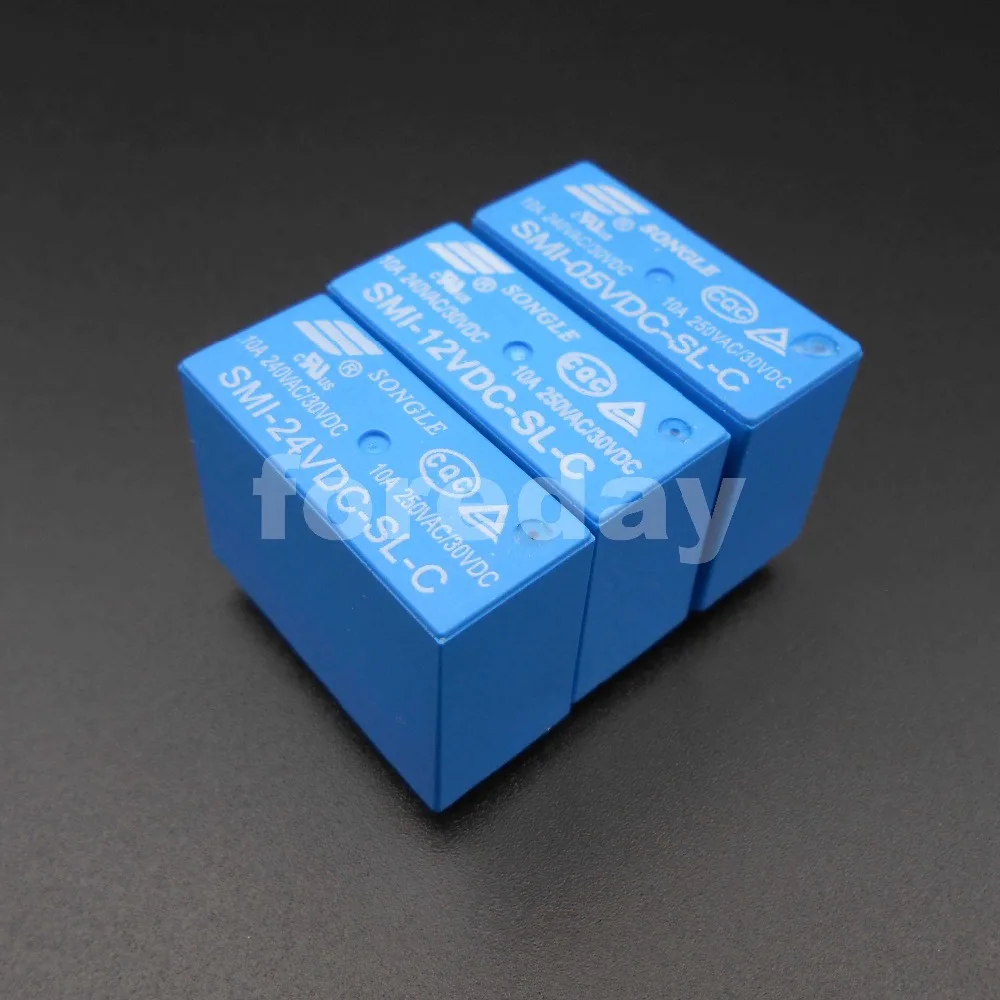 5 шт. Новое реле мощности SONGLE SRS PCB 5 контактов 5A 10A 5 в 12 В 24 В SMI-05VDC-SL-C SMI-12VDC-SL-C 5 шт./лот HQ * SMI-24VDC-SL-C