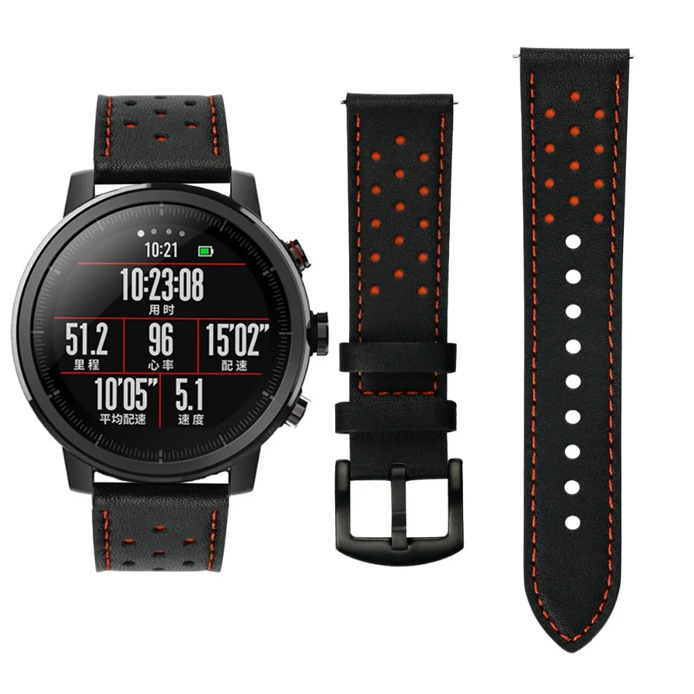 3 в упаковке ремешок для часов оригинального Xiaomi Huami Amazfit Stratos Band 2 Pace кожаный 22 мм