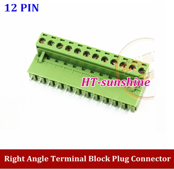 50PCS HOT SALE 2EDG5.08 Plug type terminals 5.08mm Pitch Right Angle 12 pin 12 way Screw Terminal Block Plug Connector