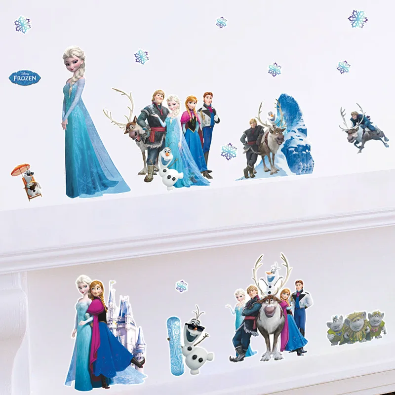 Disney Снежная королева Аиша мультфильм детская комната спальня гостиная настенные Стикеры с изображением мультфильмов
