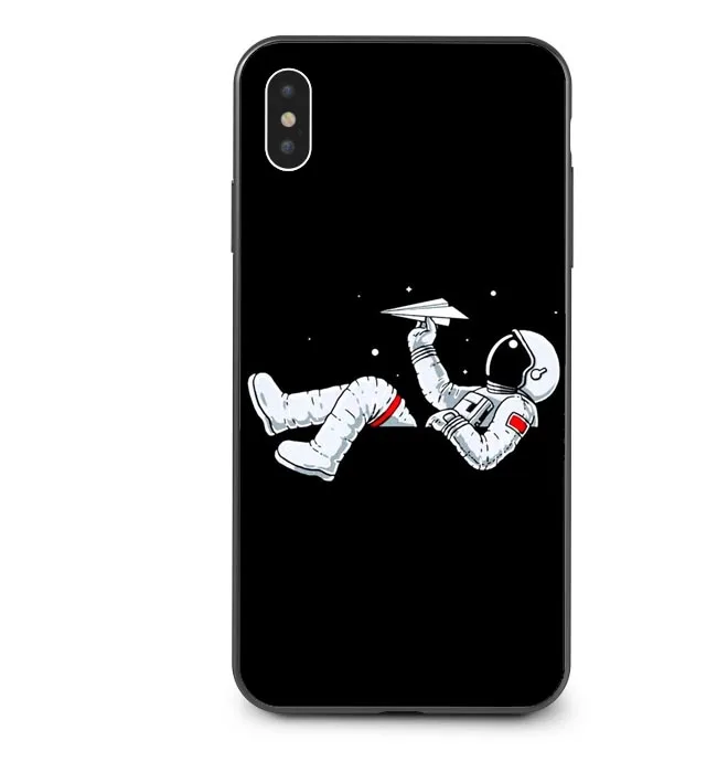Роскошный мягкий силиконовый чехол для телефона из ТПУ с космонавтом НЛО iPhone 7 7Plus