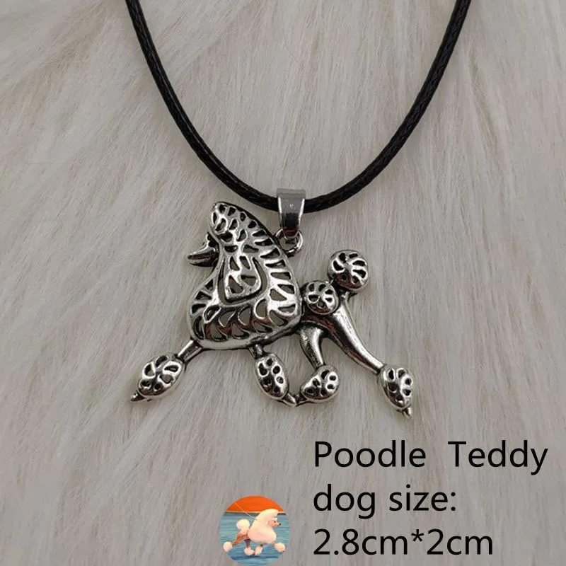 Poodle Ожерелье с подвеской в виде собаки и животного, античное серебро, Хаски, пудель, ювелирное изделие для женщин, мужчин, женщин, девушек, милых девушек в стиле панк - Окраска металла: Poodle
