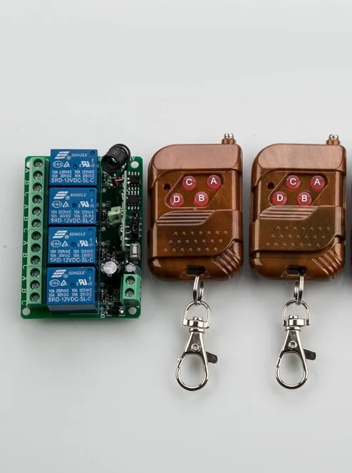 Обучающий код 2016, постоянный ток 12 В, 10 А, 4CH, дистанционное управление, умный переключатель для дома