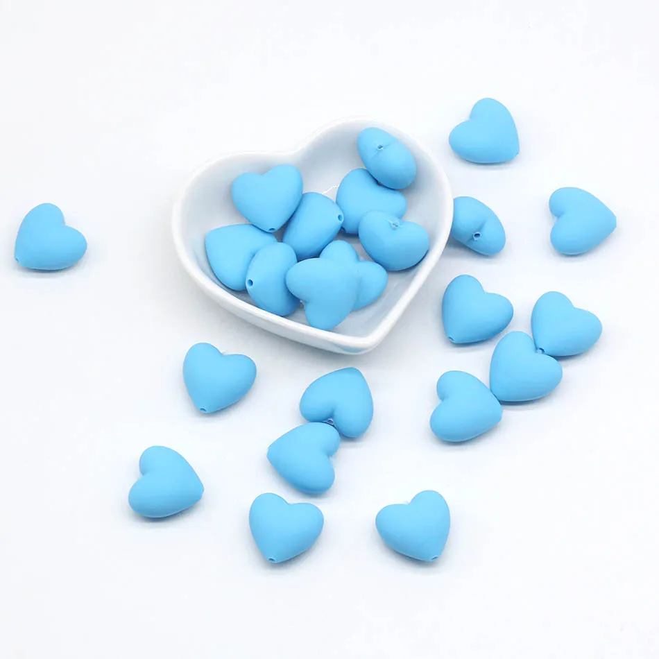 Sky blue 20pc 10 шт. силиконовые бусины без бисероплетения детские товары игрушки для прорезывания зубов Подсолнух Роза звезда Лебедь Корона Силиконовый грызун детский Прорезыватель - Цвет: Sky blue 20pc