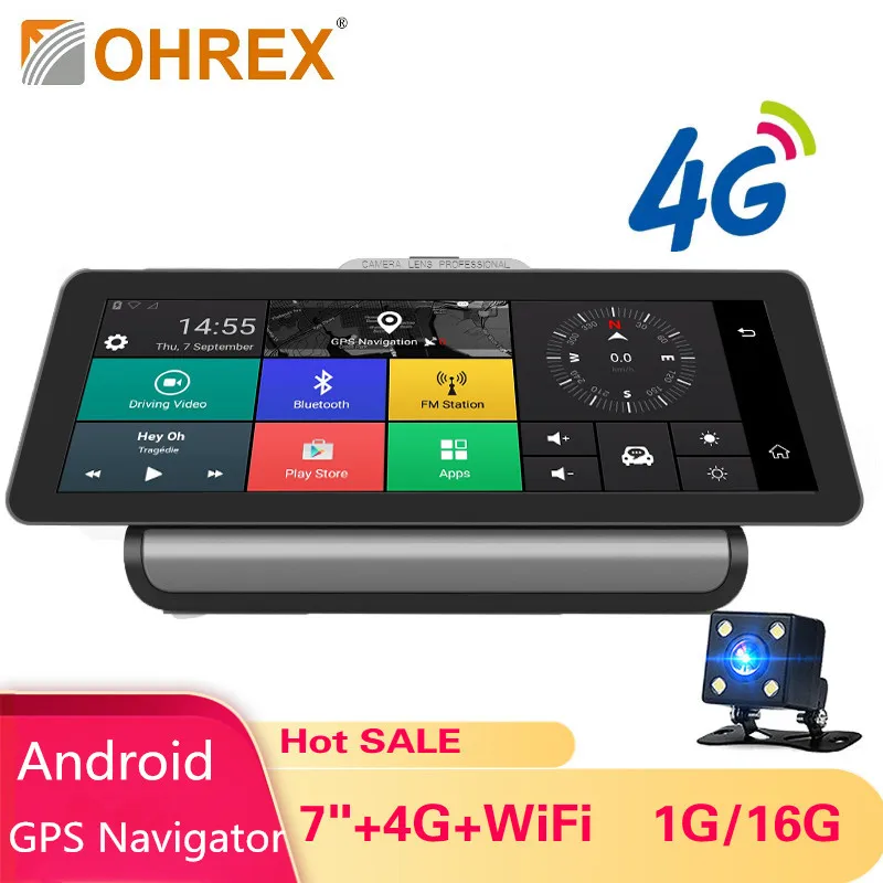 OHREX T808 8 дюймов 4G Android камера Автомобильный видеорегистратор gps навигатор ADAS full HD